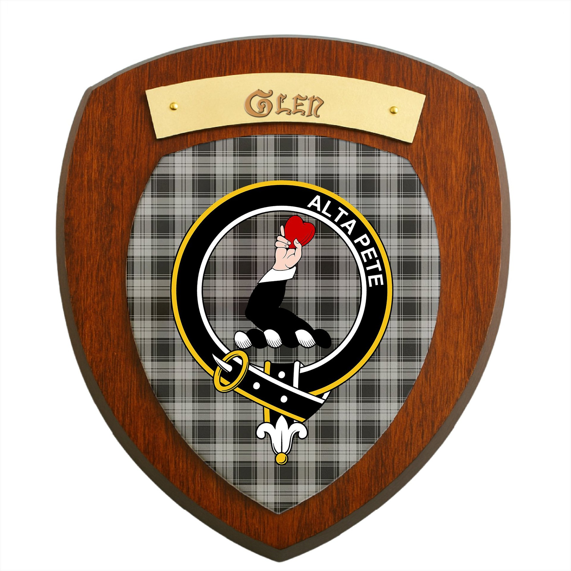 ScotsTee Shop Scottish Glen Clan Crest Scottish Tartan Wooden Wall Plaque