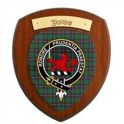 ScotsTee Shop Scottish Young Clan Crest Scottish Tartan Wooden Wall Plaque