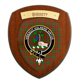 ScotsTee Shop Scottish Burnett Clan Crest Scottish Tartan Wooden Wall Plaque