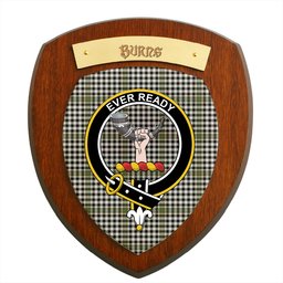 ScotsTee Shop Scottish Burns Check Modern Clan Crest Scottish Tartan Wooden Wall Plaque