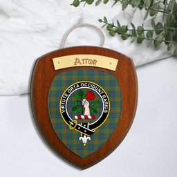 ScotsTee Shop Scottish Aiton SC Clan Crest Scottish Tartan Wooden Wall Plaque