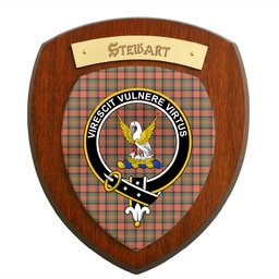 ScotsTee Shop Scottish Stewart Royal Ancient Clan Crest Scottish Tartan Wooden Wall Plaque