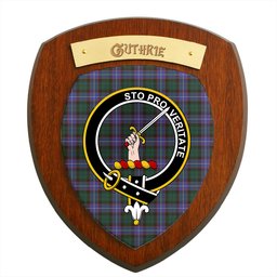 ScotsTee Shop Scottish Guthrie Modern Clan Crest Scottish Tartan Wooden Wall Plaque