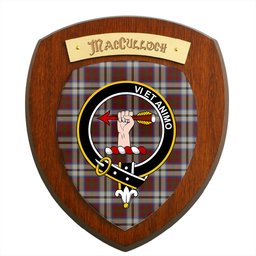 ScotsTee Shop Scottish MacCulloch Dress Clan Crest Scottish Tartan Wooden Wall Plaque