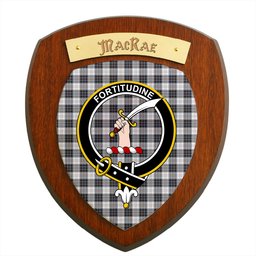 ScotsTee Shop Scottish MacRae Dress Modern Clan Crest Scottish Tartan Wooden Wall Plaque