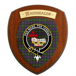 ScotsTee Shop Scottish MacDonald Clan Crest Scottish Tartan Wooden Wall Plaque