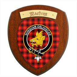 ScotsTee Shop Scottish MacIver Modern SC Clan Crest Scottish Tartan Wooden Wall Plaque