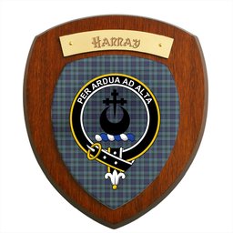 ScotsTee Shop Scottish Hannay Blue Clan Crest Scottish Tartan Wooden Wall Plaque