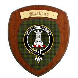 ScotsTee Shop Scottish MacLean Hunting Clan Crest Scottish Tartan Wooden Wall Plaque