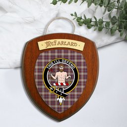 ScotsTee Shop Scottish McFarland Dress Clan Crest Scottish Tartan Wooden Wall Plaque