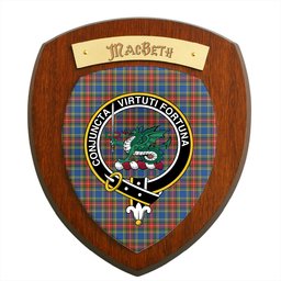 ScotsTee Shop Scottish MacBeth Modern SC Clan Crest Scottish Tartan Wooden Wall Plaque