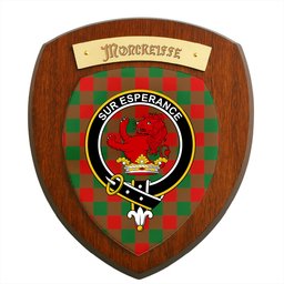 ScotsTee Shop Scottish Moncreiffe Modern Clan Crest Scottish Tartan Wooden Wall Plaque