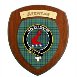 ScotsTee Shop Scottish Armstrong Ancient Clan Crest Scottish Tartan Wooden Wall Plaque