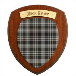 ScotsTee Shop Scottish Menzies Black and White Clan Tartan Wooden Wall Plaque Personalize with Your Name
