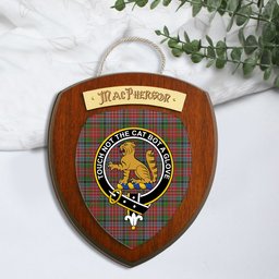 ScotsTee Shop Scottish MacPherson Ancient Clan Crest Scottish Tartan Wooden Wall Plaque