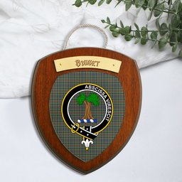 ScotsTee Shop Scottish Bisset Clan Crest Scottish Tartan Wooden Wall Plaque