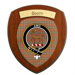 ScotsTee Shop Scottish Scott Ancient Clan Crest Scottish Tartan Wooden Wall Plaque