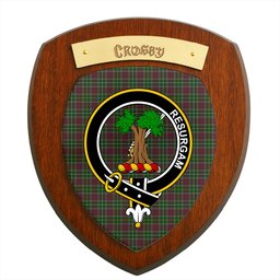 ScotsTee Shop Scottish Crosby Clan Crest Scottish Tartan Wooden Wall Plaque