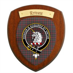 ScotsTee Shop Scottish Ritchie Clan Crest Scottish Tartan Wooden Wall Plaque
