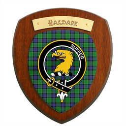ScotsTee Shop Scottish Haldane Clan Crest Scottish Tartan Wooden Wall Plaque
