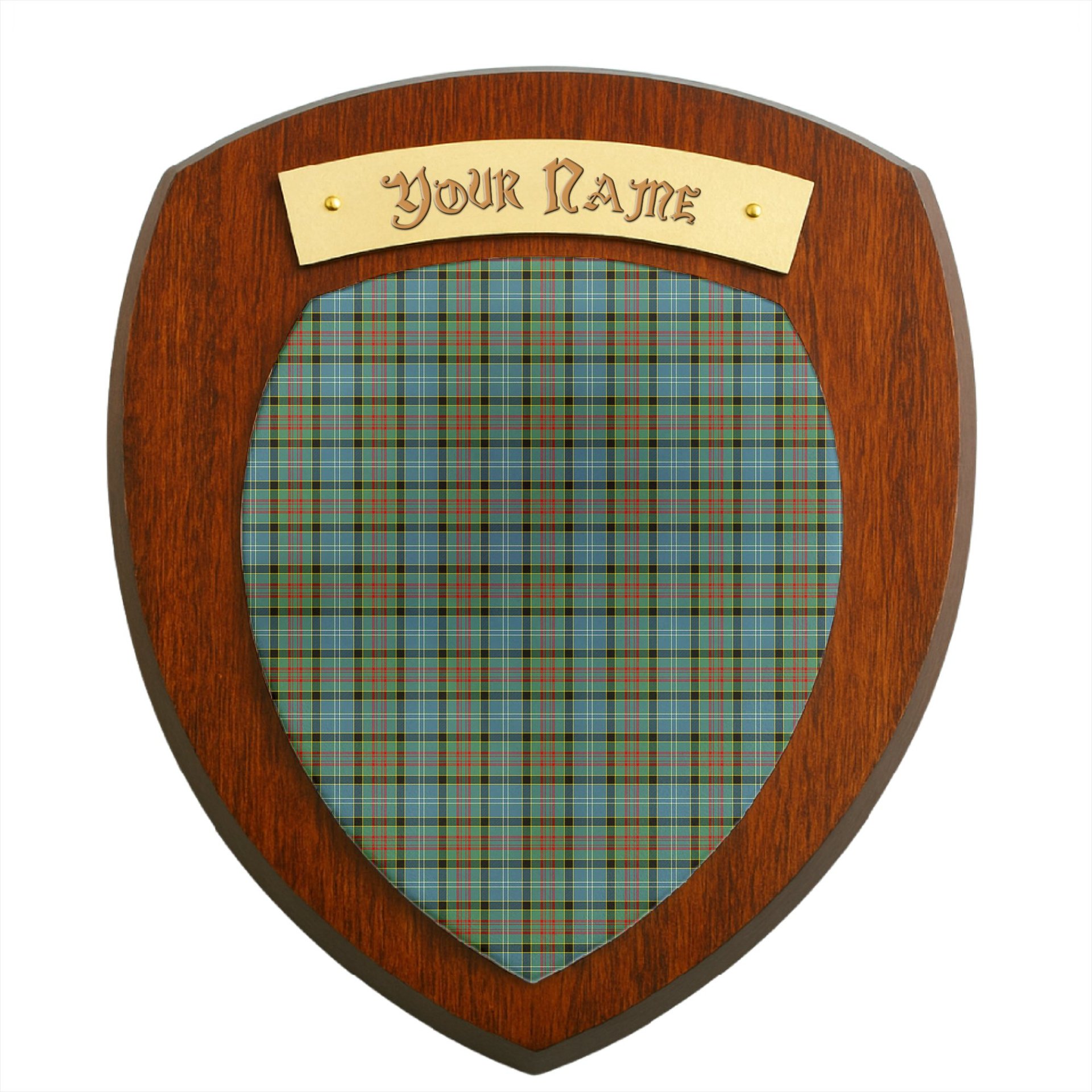 ScotsTee Shop Scottish Porterfield Clan Tartan Wooden Wall Plaque Personalize with Your Name