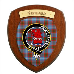 ScotsTee Shop Scottish Pentland Clan Crest Scottish Tartan Wooden Wall Plaque