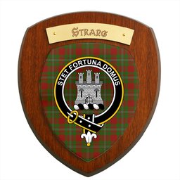 ScotsTee Shop Scottish Strang Clan Crest Scottish Tartan Wooden Wall Plaque