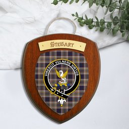 ScotsTee Shop Scottish Stewart Navy Clan Crest Scottish Tartan Wooden Wall Plaque