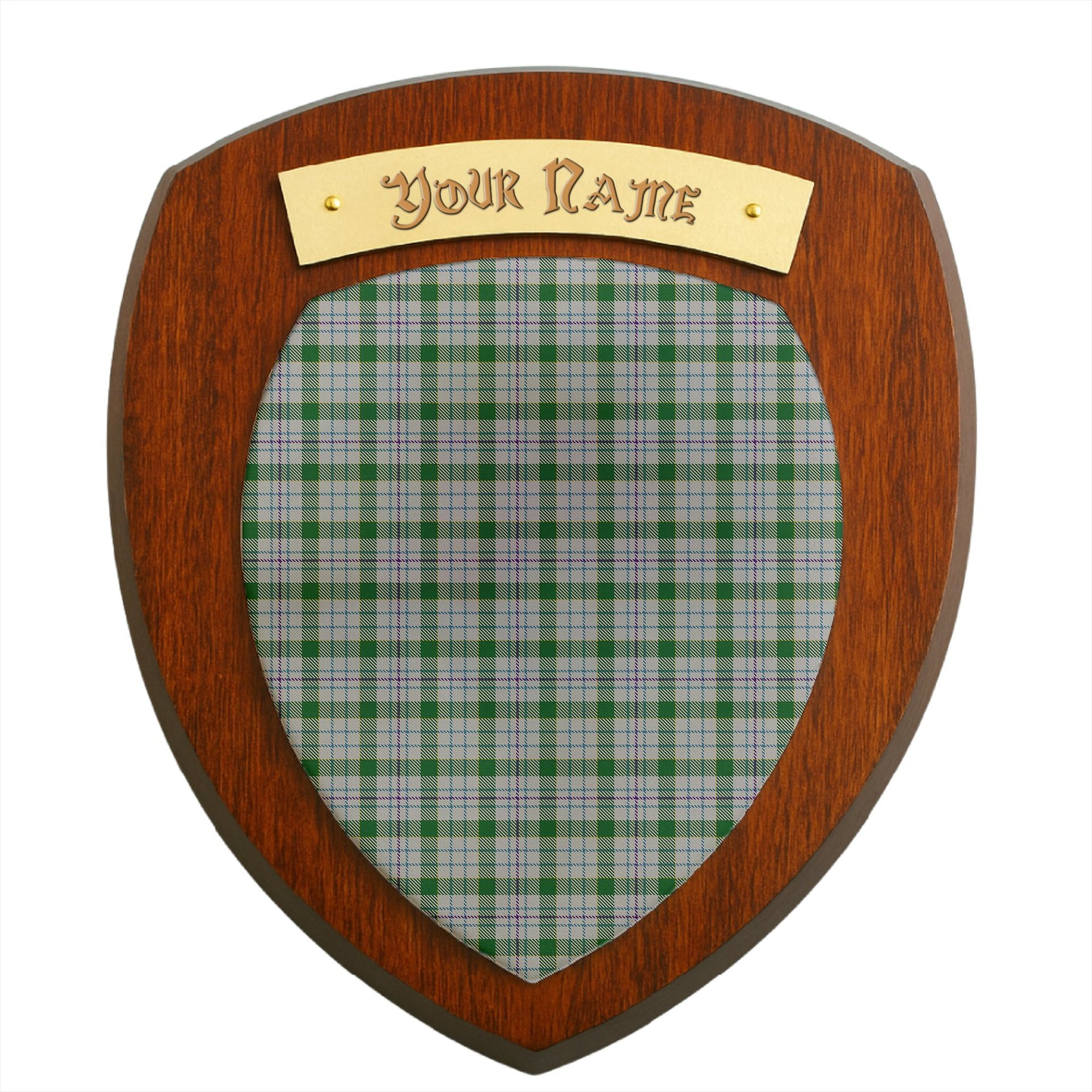 ScotsTee Shop Scottish Milne dress green Clan Tartan Wooden Wall Plaque Personalize with Your Name