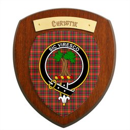 ScotsTee Shop Scottish Christie SC Clan Crest Scottish Tartan Wooden Wall Plaque