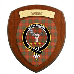 ScotsTee Shop Scottish Burns (Burns 1930) Ancient Clan Crest Scottish Tartan Wooden Wall Plaque