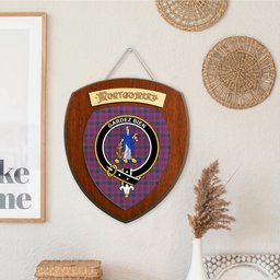 ScotsTee Shop Scottish Montgomery Modern Clan Crest Scottish Tartan Wooden Wall Plaque