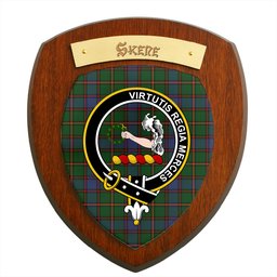 ScotsTee Shop Scottish Skene Clan Crest Scottish Tartan Wooden Wall Plaque