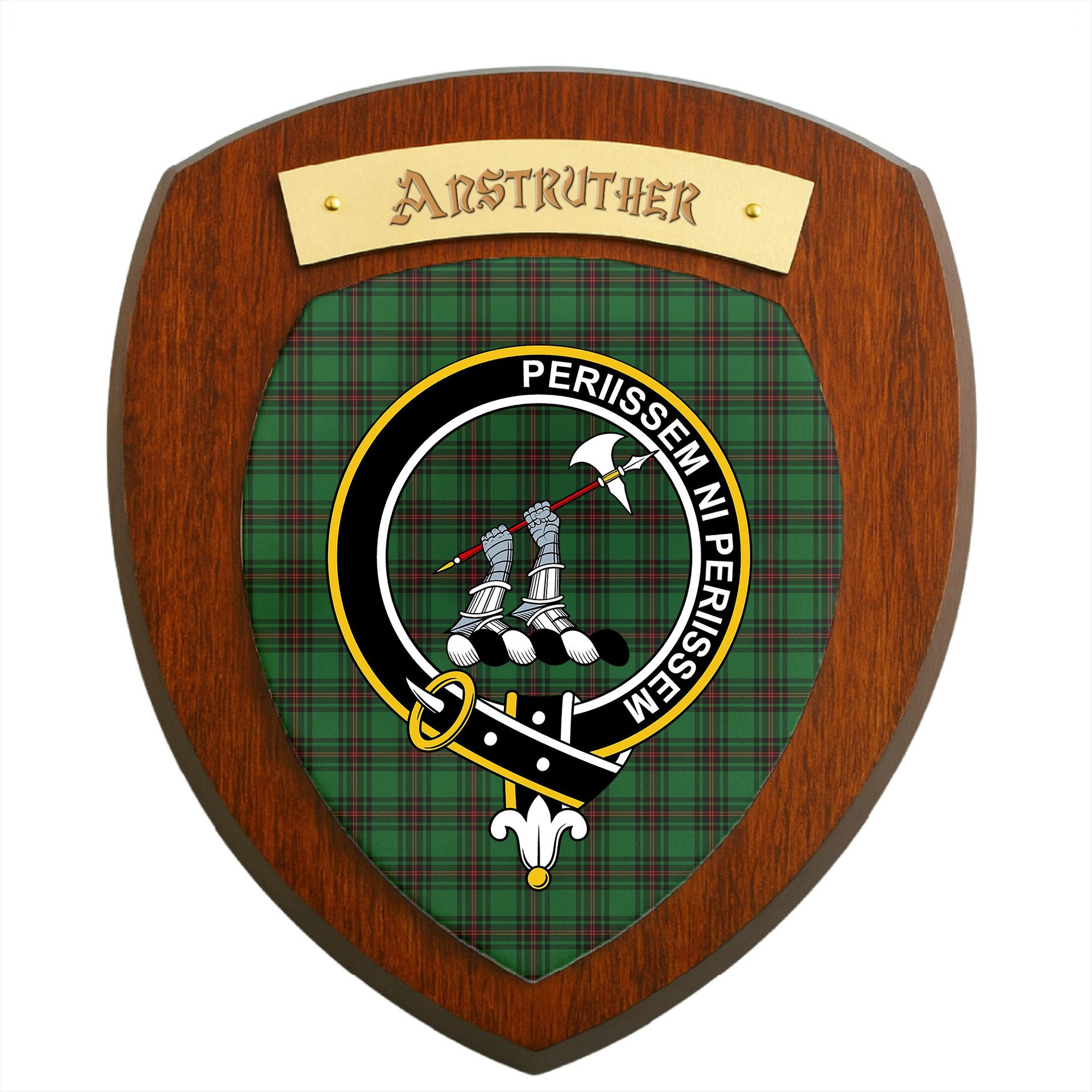 ScotsTee Shop Scottish Anstruther Clan Crest Scottish Tartan Wooden Wall Plaque