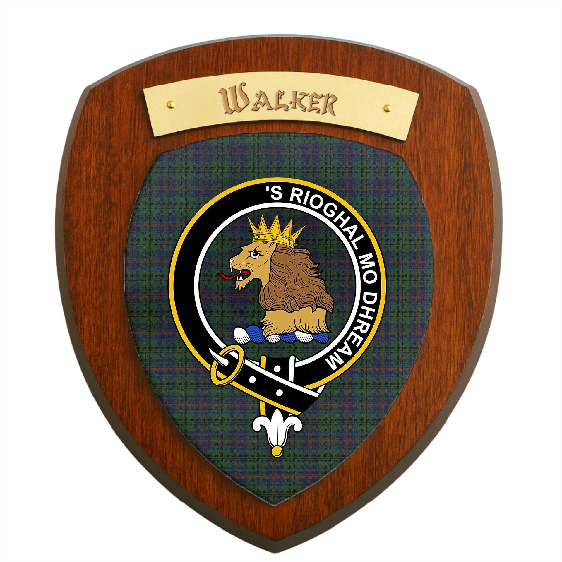 ScotsTee Shop Scottish Walker Hunting Clan Crest Scottish Tartan Wooden Wall Plaque