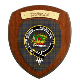 ScotsTee Shop Scottish Douglas Brown Clan Crest Scottish Tartan Wooden Wall Plaque