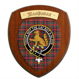 ScotsTee Shop Scottish MacGowan Modern Clan Crest Scottish Tartan Wooden Wall Plaque