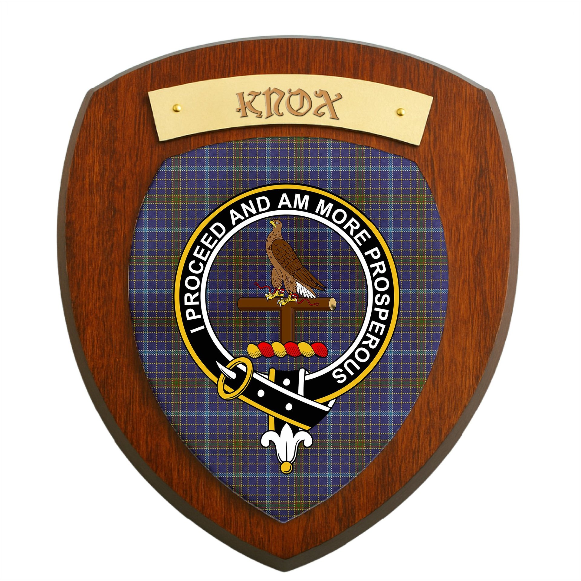 ScotsTee Shop Scottish Knox 2 Clan Crest Scottish Tartan Wooden Wall Plaque