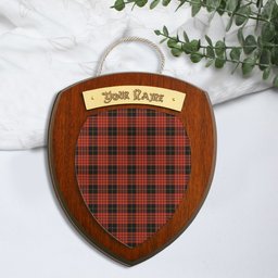 ScotsTee Shop Scottish Mcquain Ancient Clan Tartan Wooden Wall Plaque Personalize with Your Name
