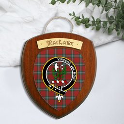 ScotsTee Shop Scottish MacLaine of Lochbuie Coburn Clan Crest Scottish Tartan Wooden Wall Plaque