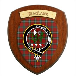ScotsTee Shop Scottish MacLaine of Lochbuie Coburn Clan Crest Scottish Tartan Wooden Wall Plaque