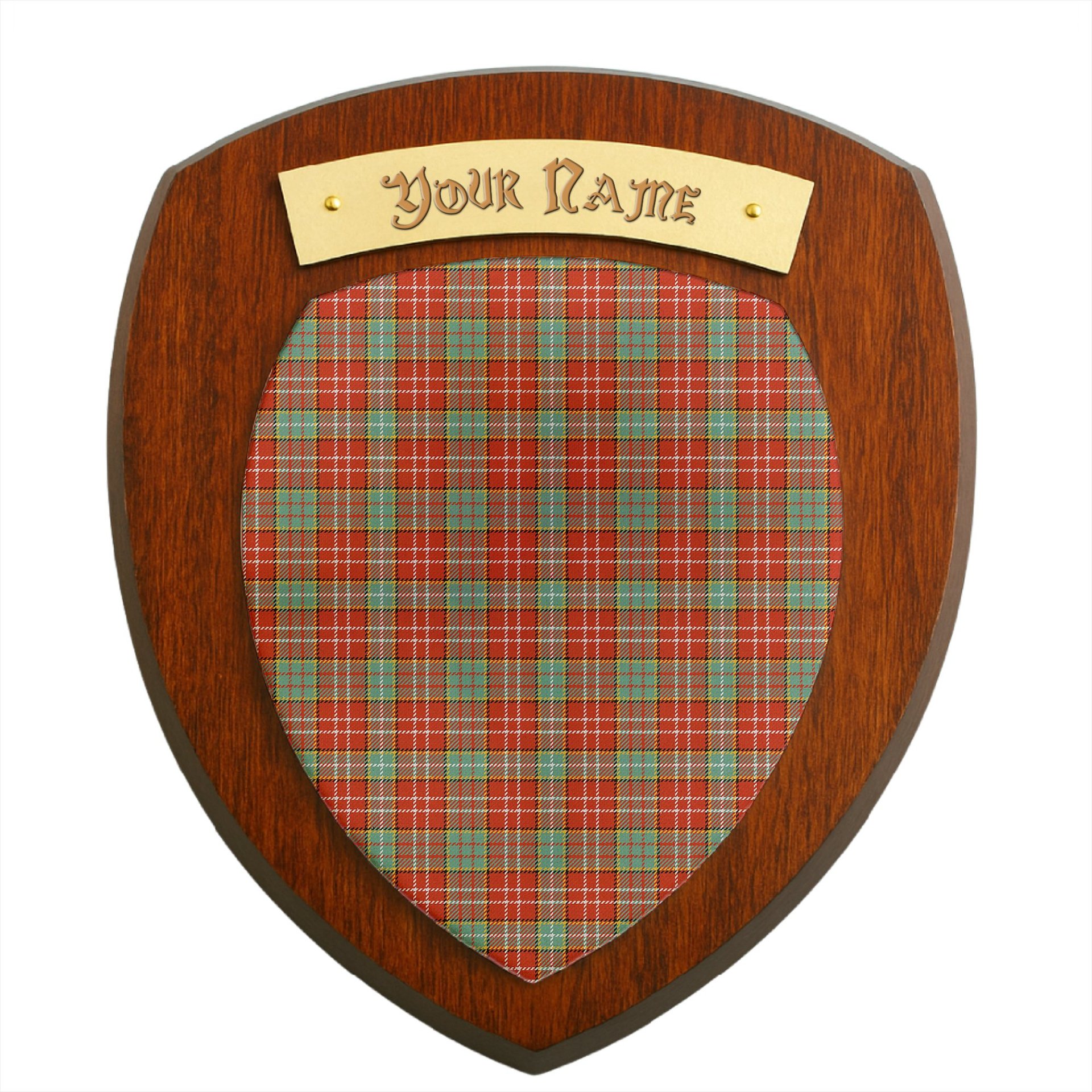 ScotsTee Shop Scottish Ogilvie (Ogilvy) Ancient Clan Tartan Wooden Wall Plaque Personalize with Your Name