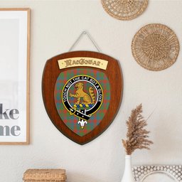 ScotsTee Shop Scottish MacGowan Ancient Clan Crest Scottish Tartan Wooden Wall Plaque