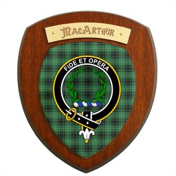 ScotsTee Shop Scottish MacArthur Ancient Clan Crest Scottish Tartan Wooden Wall Plaque