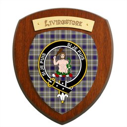 ScotsTee Shop Scottish Livingstone Dress Clan Crest Scottish Tartan Wooden Wall Plaque