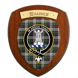 ScotsTee Shop Scottish Malcolm Dress Clan Crest Scottish Tartan Wooden Wall Plaque