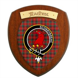 ScotsTee Shop Scottish MacNicol Modern Clan Crest Scottish Tartan Wooden Wall Plaque