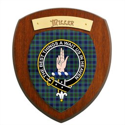 ScotsTee Shop Scottish Miller Clan Crest Scottish Tartan Wooden Wall Plaque