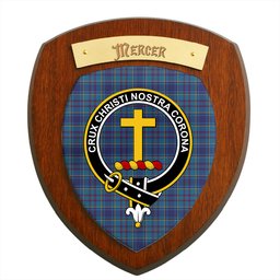 ScotsTee Shop Scottish Mercer Clan Crest Scottish Tartan Wooden Wall Plaque