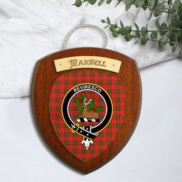 ScotsTee Shop Scottish Maxwell Modern Clan Crest Scottish Tartan Wooden Wall Plaque